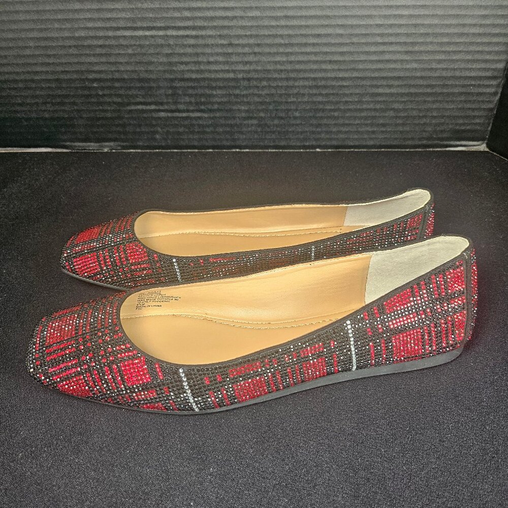 I.N.C. International Concepts Juney Flats Created For Macy's Red Black & Silver